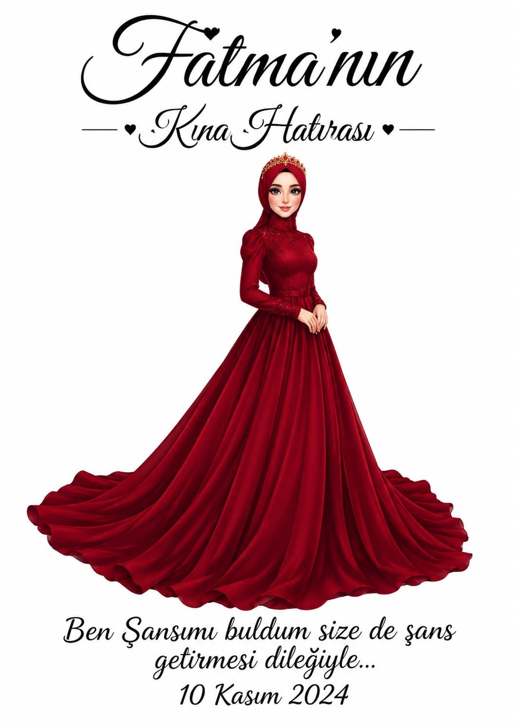 Kına Hatırası - Bordo Elbise